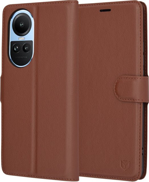 Techsuit Leder-Folio Hülle für Oppo Reno10 und Reno10 Pro in Braun - Bild 1