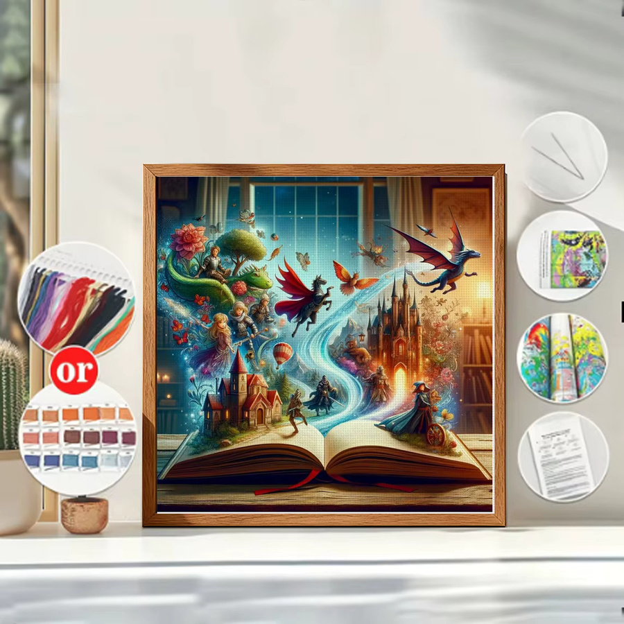 Magic Pages Kreuzstich-Set zum Selbermachen, 11CT Stickerei in Multicolour, B/B: 36 x 36 cm - Bild 2