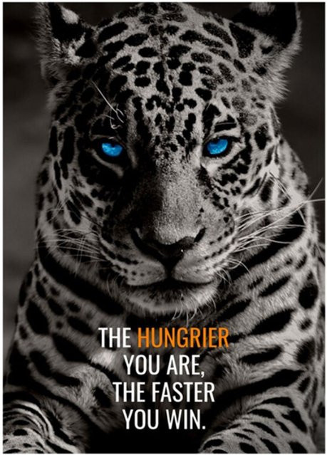 TPFLiving Poster Leinwand Tiger und Hund mit motivierenden Zitaten Modell JB1532-1 B: 100 cm, H: 150 cm, ohne Rahmen - Bild 1