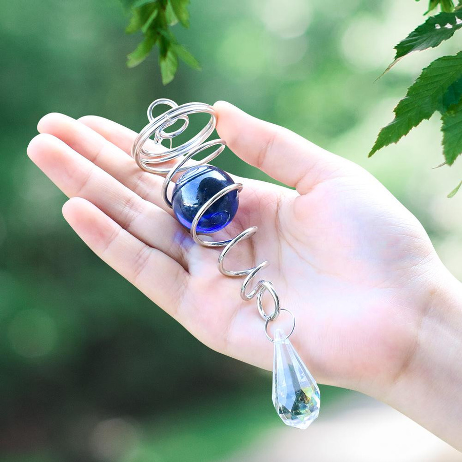 FEE Rotierender Windspinner mit Kristall Glas Ball Anhänger aus Metall für Garten und Fenster - Bild 2