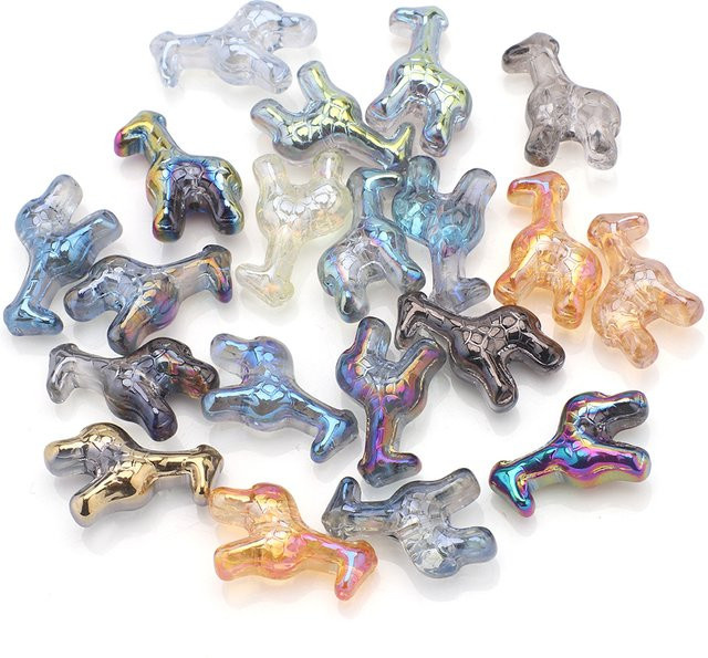 ZHUBI Giraffen-Tier-Anhänger, Glas, Roségold, 12x16mm - Bild 1