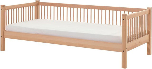 FAGUS Day-Bett aus massiver Buche in Natur mit Lattenrost, Rausfallschutz und Bettschublade, B/T/H: 90 x 200 cm