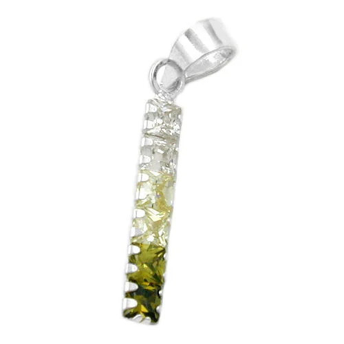 SIGO Anhänger 925 Silber, Zirkonia, oliv-farbig, Unisex - Bild 1