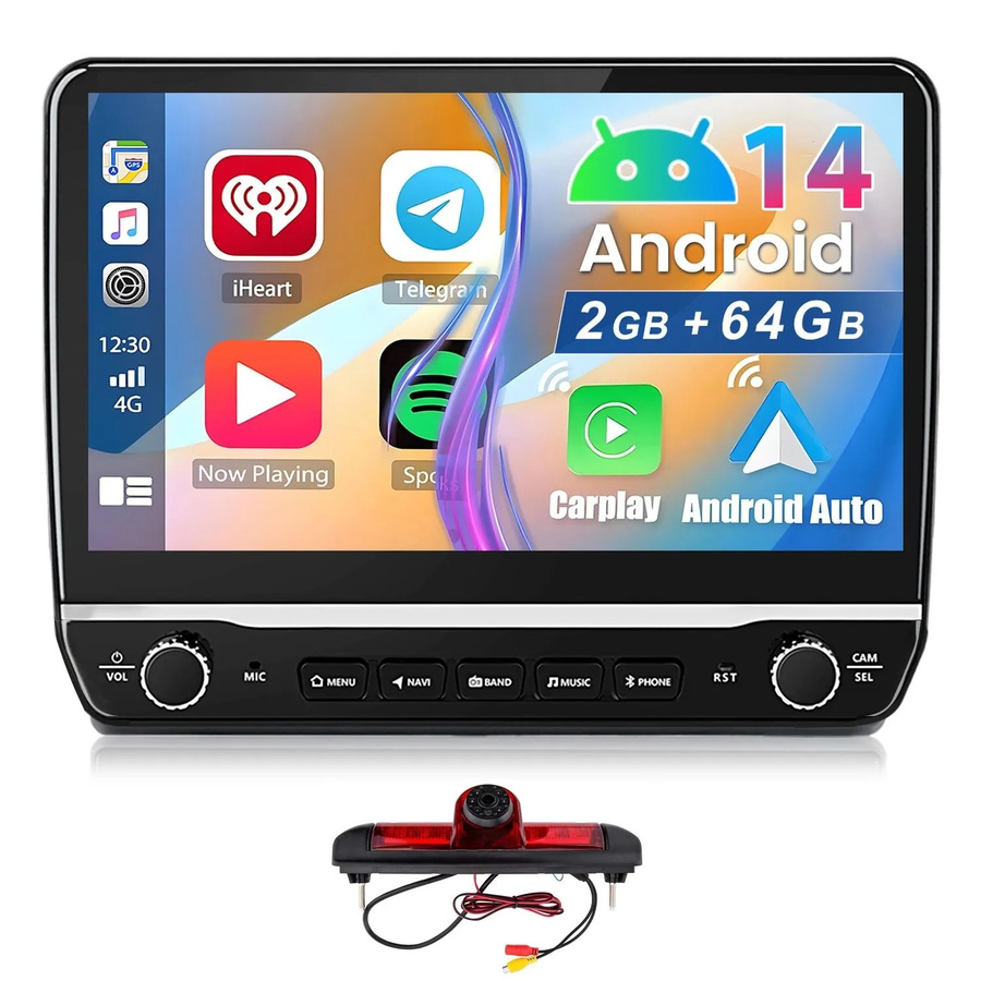 Junsun Autoradio für Fiat Ducato 2006-2023 mit Rückfahrkamera, Bluetooth und GPS, Schwarz - Bild 2