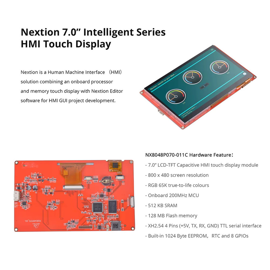 Nextion 7,0 Zoll Intelligentes LCD-Touch-Display-Modul NX8048P070-011C/R Multifunktions-HMI ohne Gehäuse - Bild 2