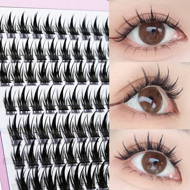 MIOFIA Wimpern Cluster, 160 Bündel, 3D Russische Wimpern, Schwarz, Unisex - Bild 1