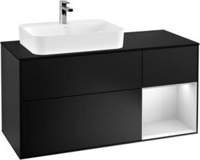 V&B Waschtischunterschrank Finion mit Wandbeleuchtung, Breite: 120 cm, Farbe: Blau lackiert - Bild 1