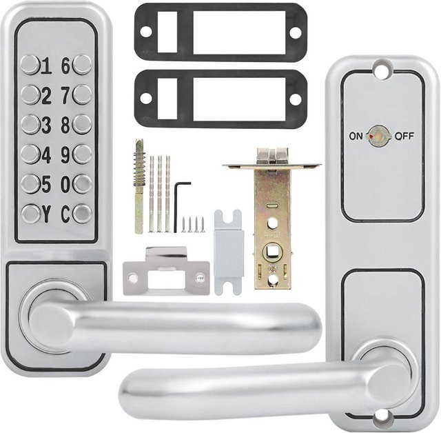 aimo Mechanisches Passwort-Schloss aus Zinklegierung für Büro- und Holztüren, Wasserdicht, Farbe: Grau/Silber - Bild 1