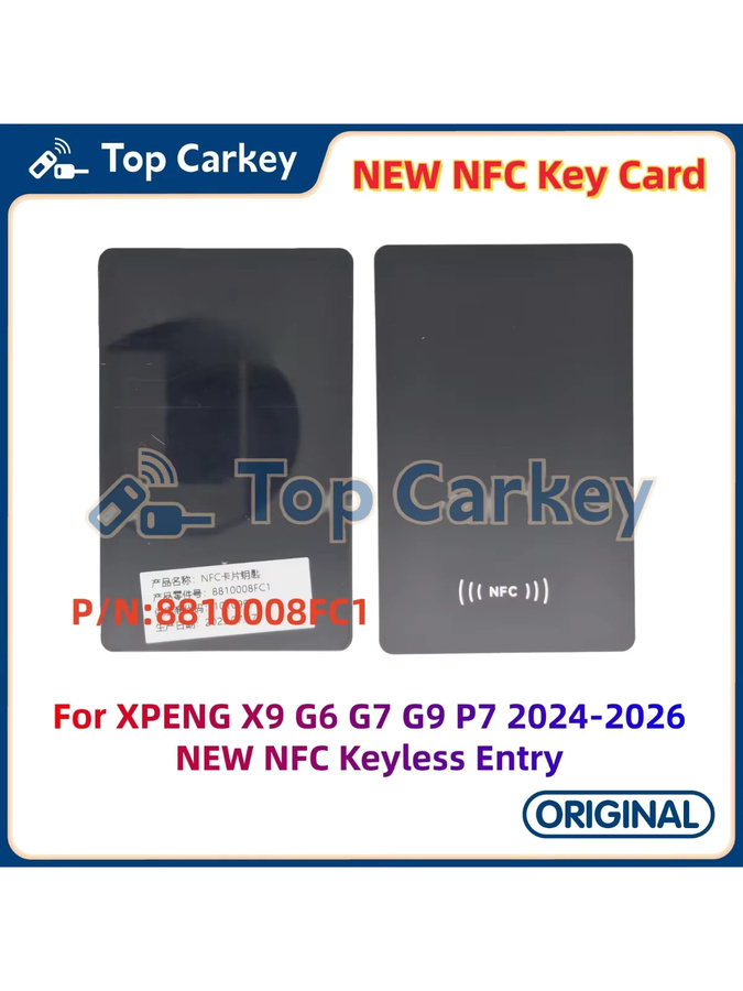 TopCarkey Digitaler NFC Autoschlüssel für XPENG X9 G6 G7 P7 (Modelljahre 2024-2026), Farbe: Schwarz - Bild 3