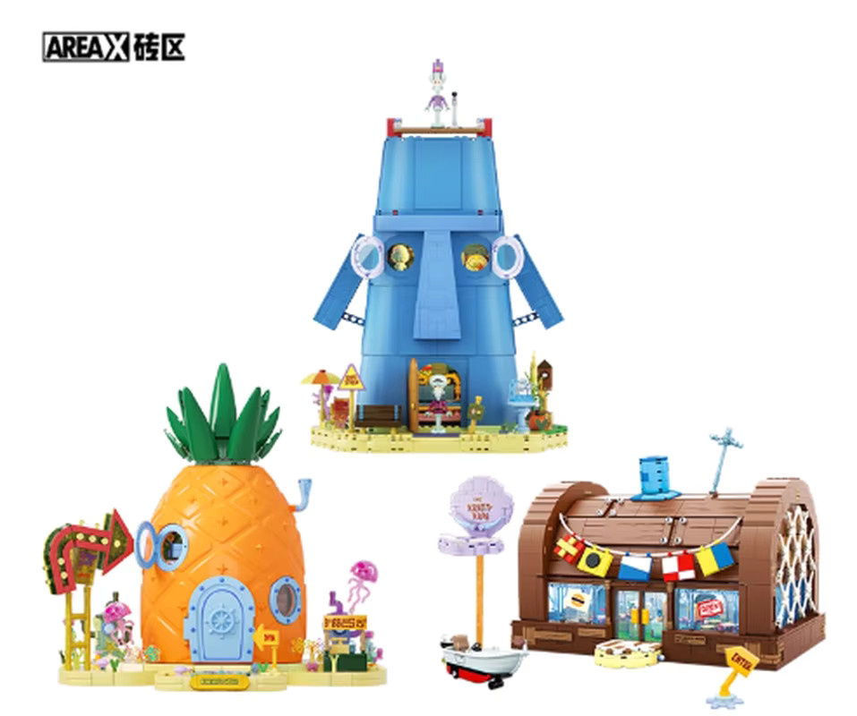 Areax Spongebob Bikini Bottom Baustein World Series, 6-teiliges Set, Bausteine Blind Box - Bild 2