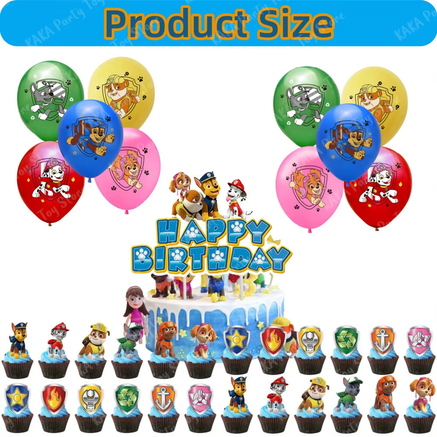 66-teiliges Paw Patrol Geburtstagsdekorations-Set mit Luftballons, Banner, Hintergrund und Tischdecke in Mehrfarbig für Kinderpartys - Bild 4