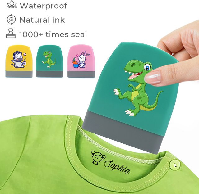 Personalisierter wasserfester Namensstempel für Kleidung in Grün - Bild 1