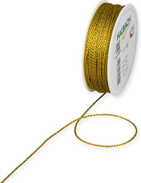 Halbach Kordel 2mm 10m Dunkelgelb aus Acetat, Polyester und Baumwolle - Bild 1
