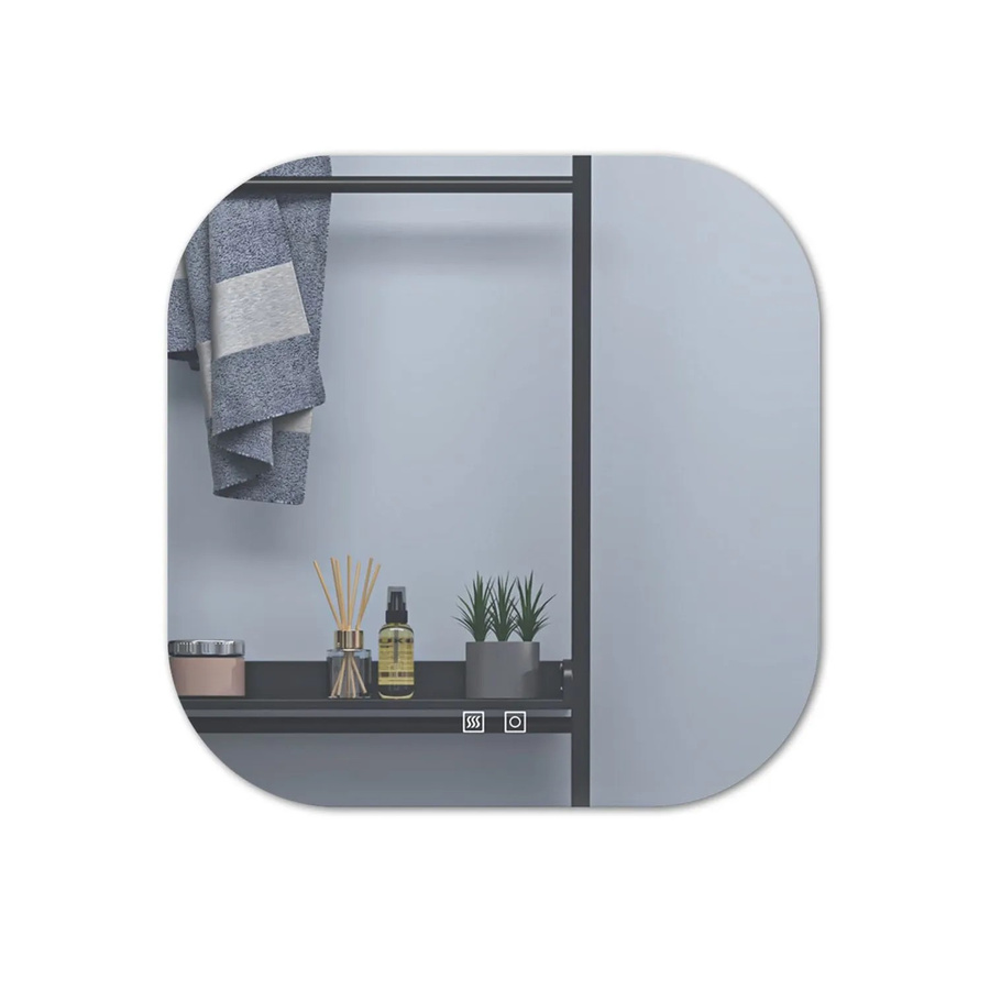 Duschparadies LED Badspiegel mit Touch-Schalter, dimmbar, 3 Lichtfarben (3000-6000K), schwarz, B/H: 70 x 70 cm - Bild 2