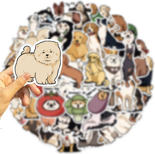 GOGOTU Hunde-Graffiti-Aufkleber, 50-teiliges Set, Bunt - Bild 1