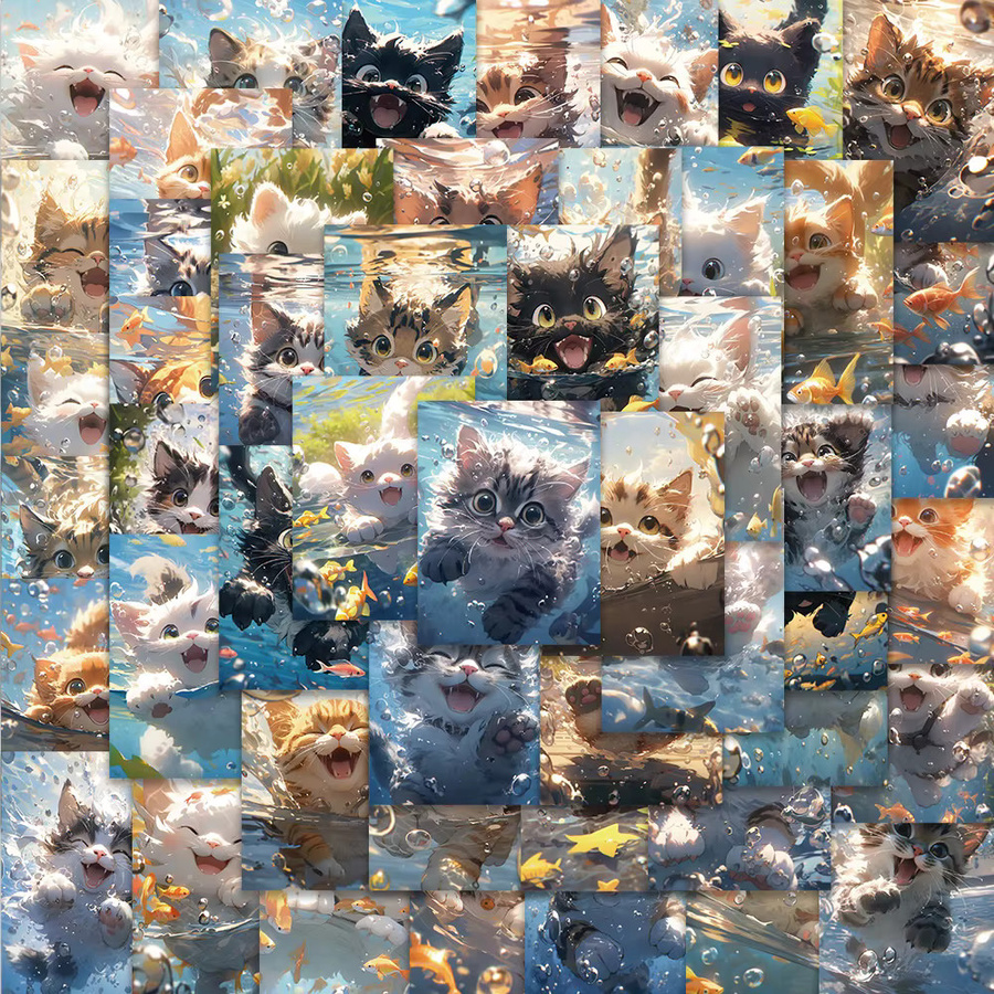 50 Stück Cartoon Anime Katzen Aufkleber wasserfest dekorativ in Multicolour von BulingBulingStickers Shop - Bild 2