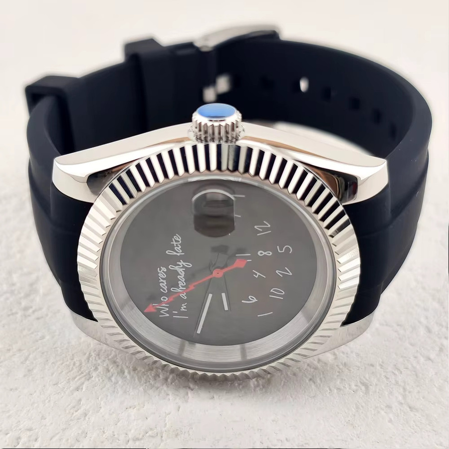 OUMASHI Armbanduhr Automatik, Edelstahl, 36 mm, Herren, Schwarz - Bild 3