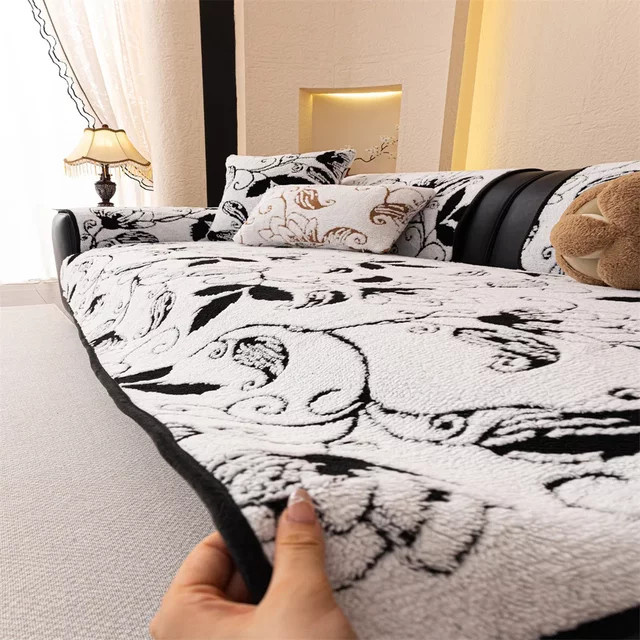 Sofa-Kissenbezug aus Wolle von 静岩汐洁 in Weiß, rutschfest und kratzfest für Herbst und Winter - Bild 1