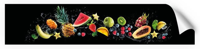 Myspotti Küchenrückwandfolie Fruit Splash in Tile-Look, selbstklebend, Multicolour, B: 280 cm, H: 60 cm - Bild 1