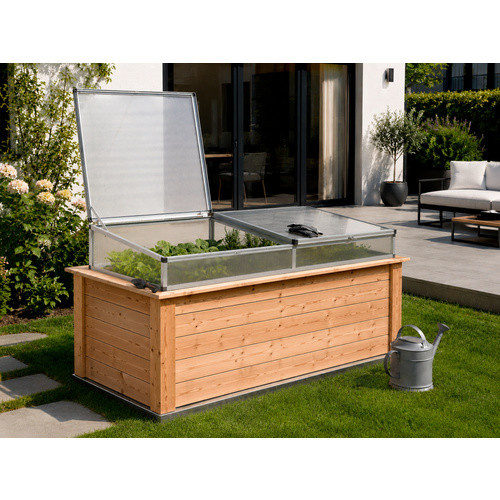 KGT Frühbeet Aufsatz Woody 210 aus Aluminium und Polycarbonat, silberfarben, B/T/H: 207 x 91 x 31 cm - Bild 6