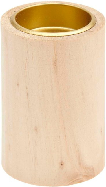 Rico Design Holz-Kerzenhalter in Natur Beige, rund, B/T/H: 6 x 6 x 9 cm - Bild 1