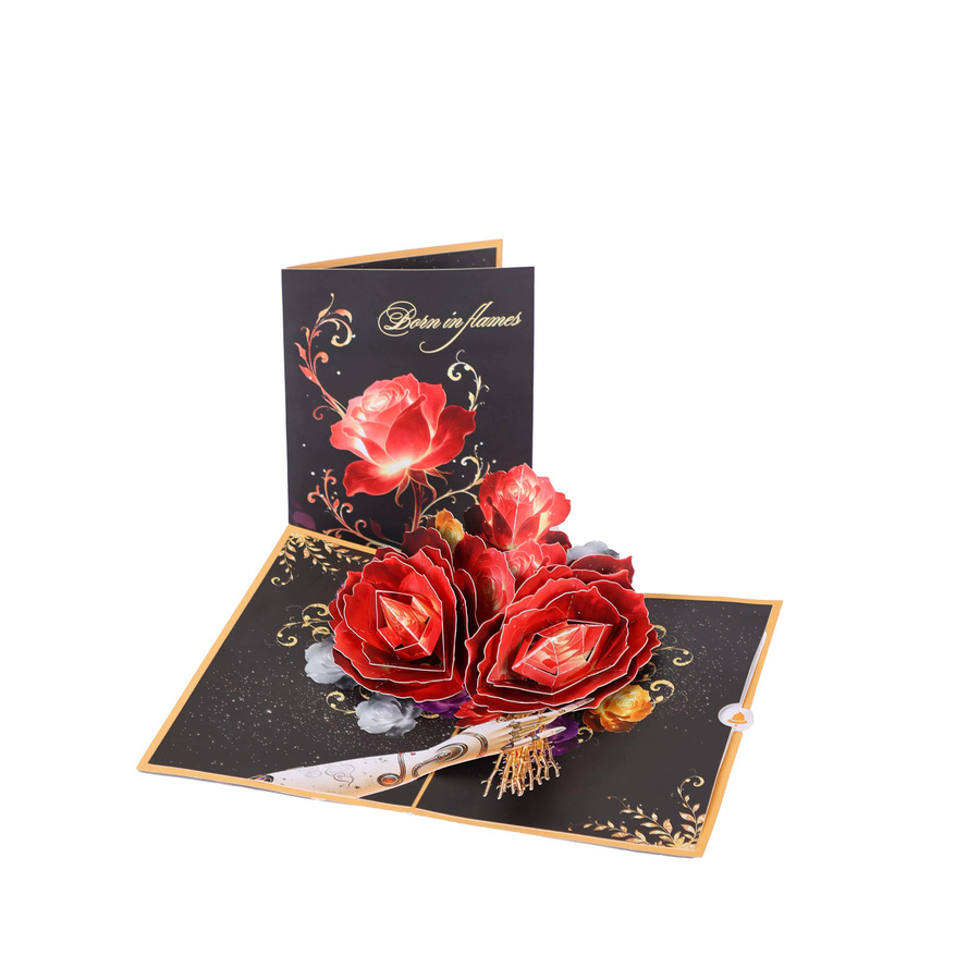 Opjoys 3D-Grußkarte mit Rosenmotiv in Multicolor aus Papier - Bild 3