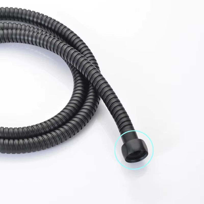 Flexibler Duschschlauch aus Edelstahl in Schwarz und Chrom für dein Badezimmer - Bild 2