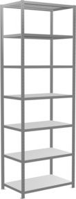 Schulte Grundregal Steckregal MULTIplus330 verzinkt in Silber/Grau mit 7 Fachböden, B/H/T: 300 x 300 x 60 cm - Bild 1