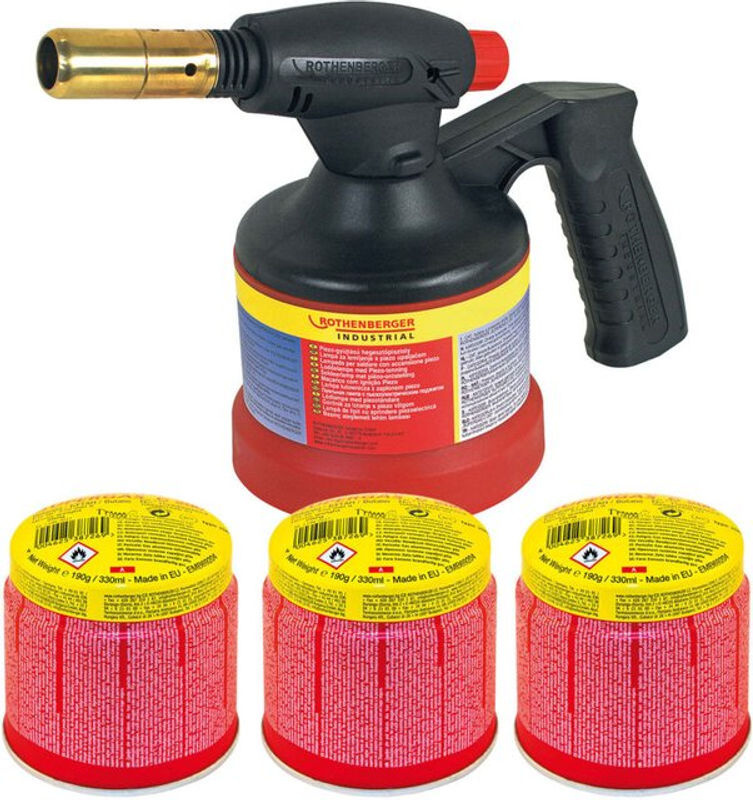 Rothenberger Industrial Lötlampe mit Piezozünder und Gaskartusche Set - Bild 2