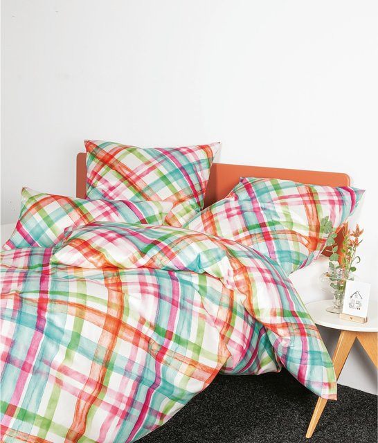 Janine Interlock-Jersey-Bettwäsche Carmen S gestreift Multicolour Sommer-Design aus Viscose - Bild 1