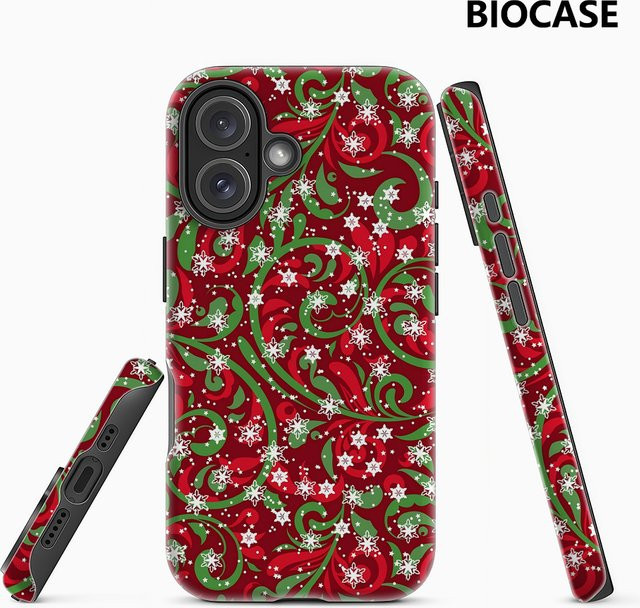 Handyhülle Festliche Schneeflockenwirbel für Apple iPhone 17 16 15 14 13 12 11 Pro Max Plus mit doppelschichtiger Rückseite in Multicolour - Bild 1