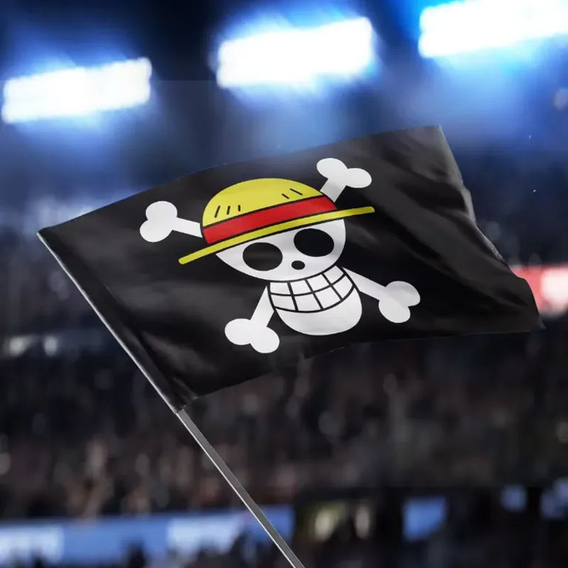 Bandai One Piece Piraten Flagge Monkey D. Luffy Skull Design, Schwarz, B: 150 cm, H: 90 cm - Bild 4