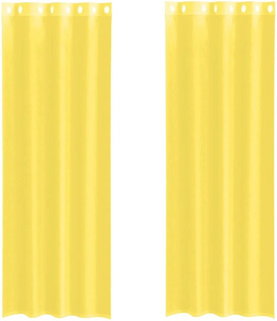 vidaXL Voile Vorhänge mit Ösen, 2er-Set, Gelb, Breite: 140 cm, Höhe: 300 cm - Bild 1