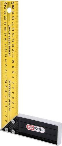 KS Tools Schreinerwinkel aus Stahl mit Aluminiumzunge in Gelb, 250 mm - Bild 1