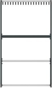 Freistehende Reihengarderobe Functionals TERTIO EV2P in Silber-Dunkelgrau mit 19 Haken und integriertem Schirmständer, Breite: 100 cm - Bild 1