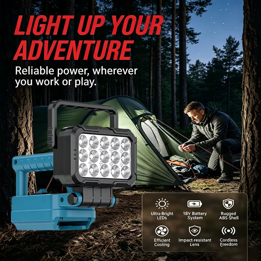 DeWalt Dual-USB-Hakenlampe als 3 Zoll Handlaterne und Scheinwerfer kompatibel mit Makita, DeWalt und Milwaukee 14,4V und 18V Li-Ionen-Akkus (ohne Akku) - Bild 4
