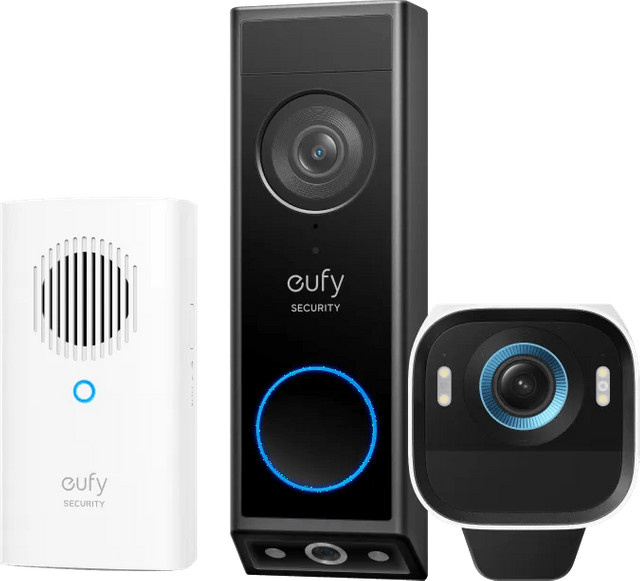 eufyCam S3 Pro Doppelpack und eufy Video Doorbell E340 mit Chime in Schwarz - Bild 1