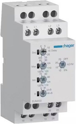 Hager EUM200 Überwachungsrelais in Weiß - Bild 1