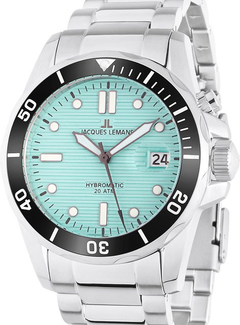 Jacques Lemans Hybromatic Diver Herrenuhr, Quarz, Edelstahl, 41 mm, 20 ATM - Bild 1