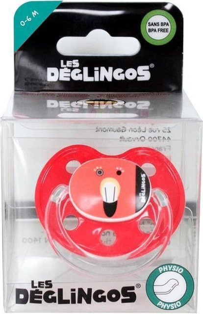 LES DEGLINGOS 60125T1 Physiologischer Silikon-Schnuller Orthodontisch in Rot - Bild 1