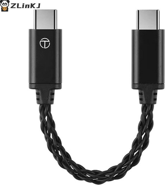 TRN Typ-C zu Typ-C DAC-Verstärker-Upgrade-Kabel HiFi-Adapter mit 8-adrigem versilbertem Kabel in Schwarz und Silber für TRN TE PRO und USB-C Geräte - Bild 1