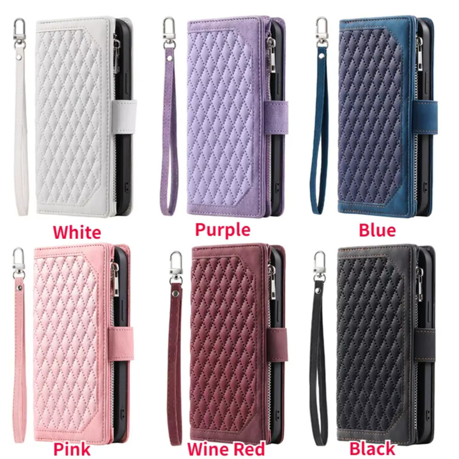 Crossbody Brieftasche mit Reißverschluss und Kartenhalter sowie Handyhülle aus Leder für Samsung Galaxy S24 Ultra S23 S22 Fe S21 Plus A53 A54 A34 in Rot und Lila - Bild 5