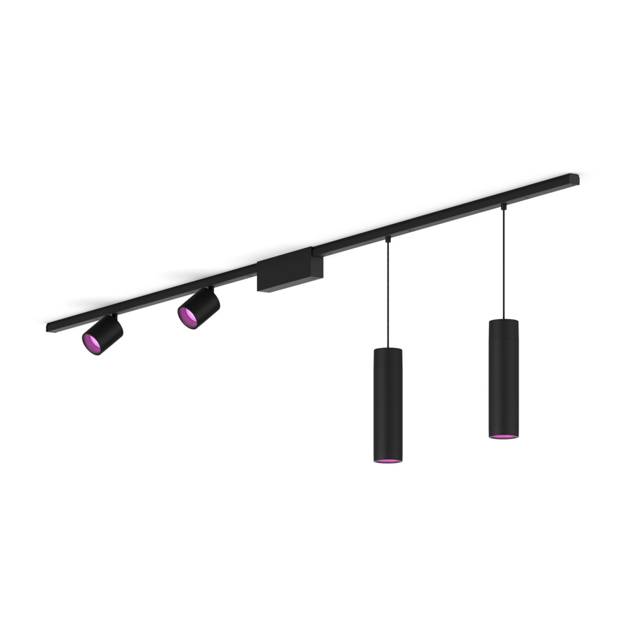 Philips Hue Perifo Basis-Set Gerade Deckenleuchte in Schwarz mit 2 Spots und 2 Pendeln - Bild 1