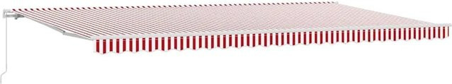 vidaXL Einziehbare Markise aus Polyester und Aluminium in Rot und Weiß, Breite: 600 cm, Tiefe: 300 cm - Bild 1