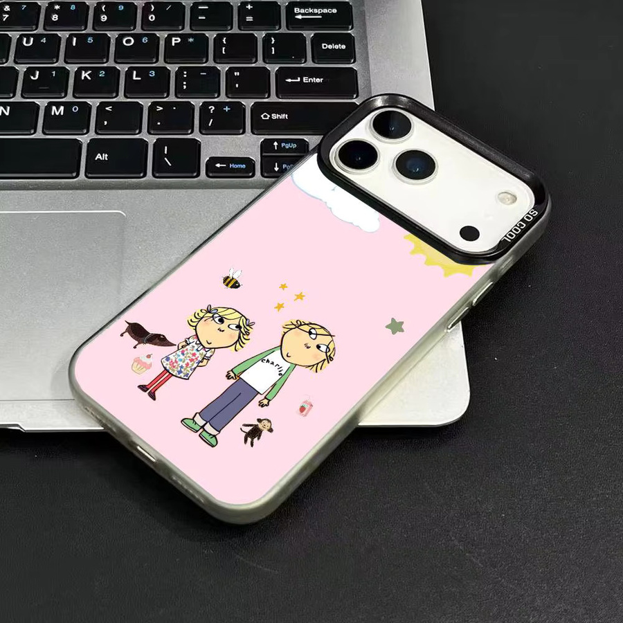 Charlie und Lola Anime Handyhülle für Apple iPhone 12 13 14 15 16 17 Pro Max Plus mit Protect Plating Schutzhülle - Bild 3