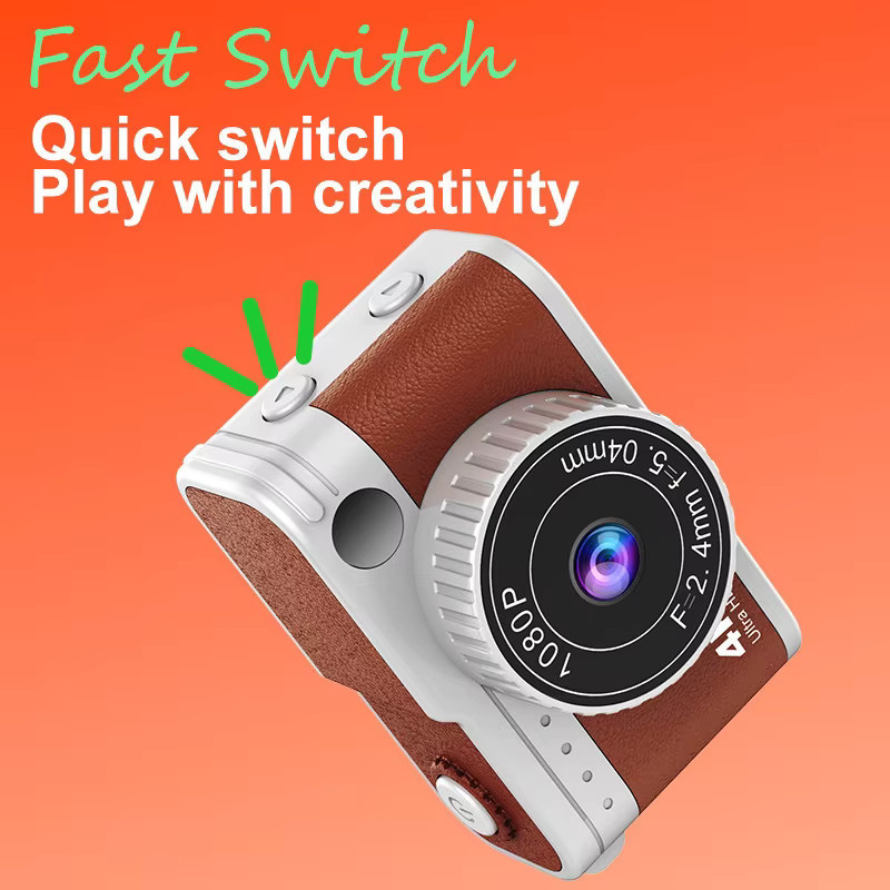EXquailty HD Retro Mini-Kamera mit 1,83 Zoll Bildschirm, 1080P Sport-Videorekorder im Vintage-Stil für Innen- und Außenbereich - Bild 2