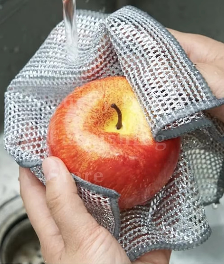 XMSJ Magische Reinigungstücher aus Silberdraht-Mikrofaser für Küche und Geschirr, 30/5 Stück, Silber - Bild 3