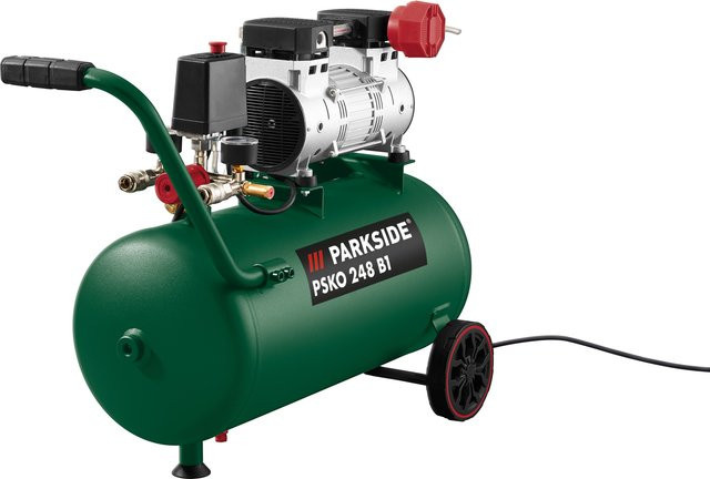 Parkside Silent-Kompressor PSKO 248 B1 in Grün mit 24 l Kesselvolumen - Bild 1
