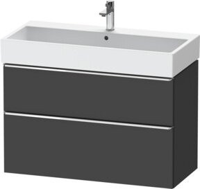 Duravit Waschtischunterschrank D-Neo in Grau Matt mit 1 Tür und 1 Auszug, Wandmontage, Breite: 98,4 cm, Tiefe: 44,2 cm, Höhe: 62,5 cm - Bild 1