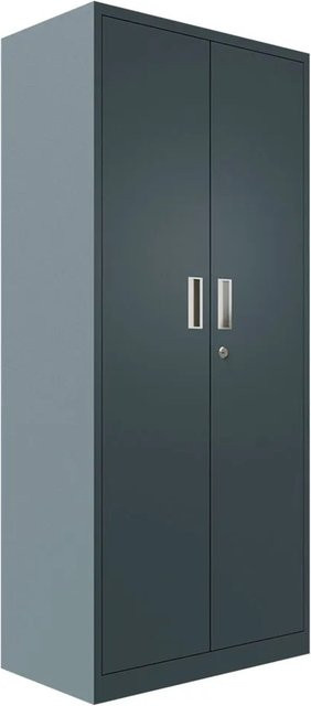 AR Shelving Metallschrank aus Stahl mit Regalböden und Kleiderstange, abschließbar, anthrazit/grau, H x B x T: 180 x 80 x 45 cm - Bild 1